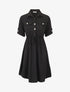 Robe mi-longue unie élastiquée - Noir - 1