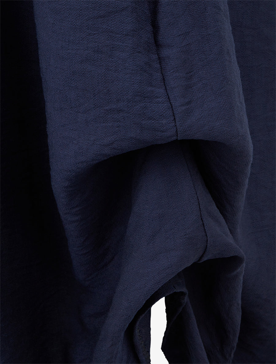 Lange uitlopende rok met hoge taille - Donkerblauw