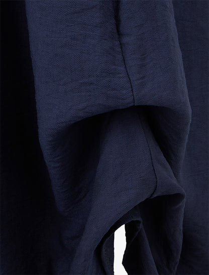 Lange uitlopende rok met hoge taille - Donkerblauw