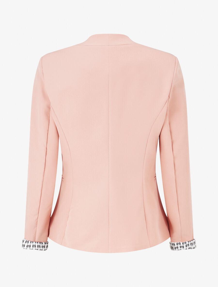 Veste droite à épaulettes - Rose - 2