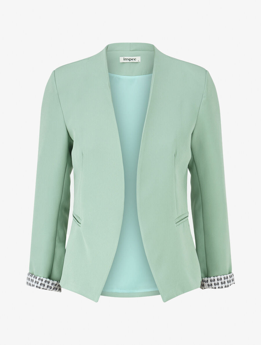 Veste droite à épaulettes - Vert clair - 1