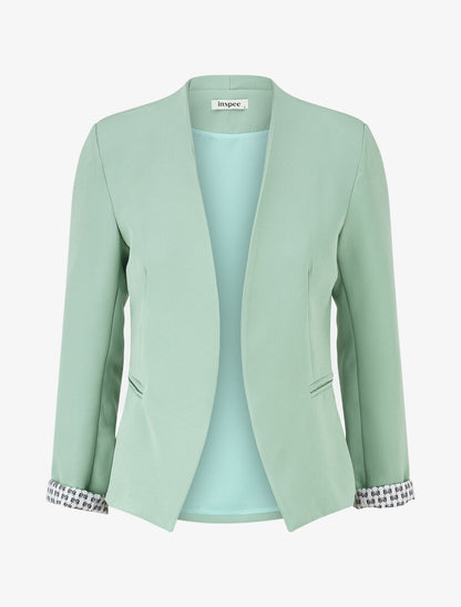 Veste droite à épaulettes - Vert clair - 1