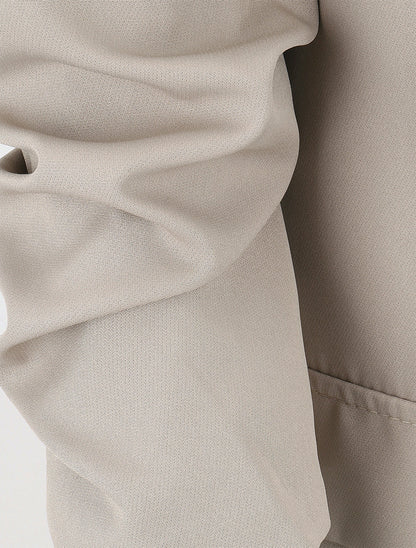 Blazer uni à manches froncées - Beige