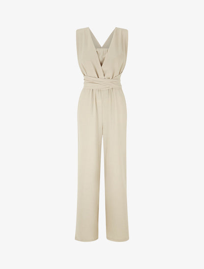 Combinaison ample dos nu - Beige - 4