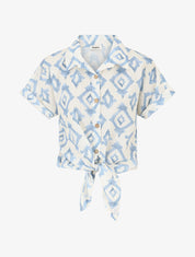 Chemise manches courtes imprimé graphique - Bleu ciel - 4