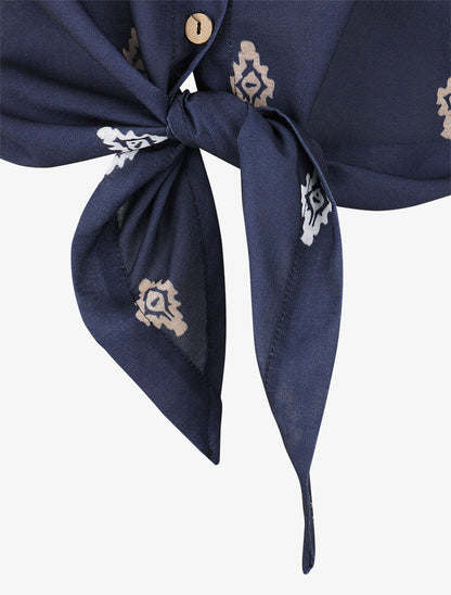 Chemise sans manches imprimé graphique - Marine - 3