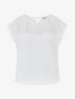 Top boule sans manches col en broderie anglaise - Blanc - 4