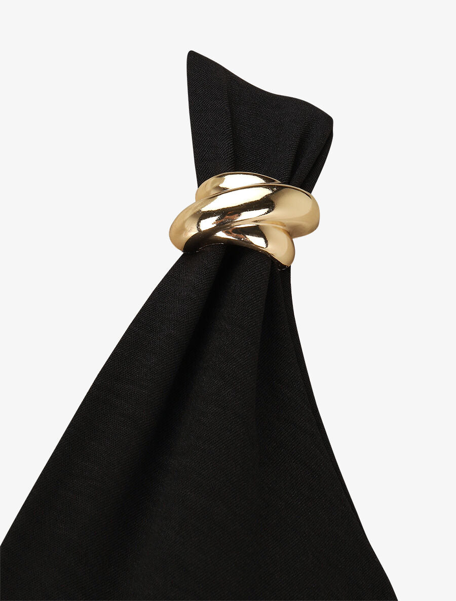 Robe longue fluide à bretelles bijoux - Noir - 3