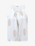 Top imprimé graphique et bretelles en crochet - Blanc - 1