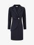 Robe fourreau style tailleur - Marine - 1