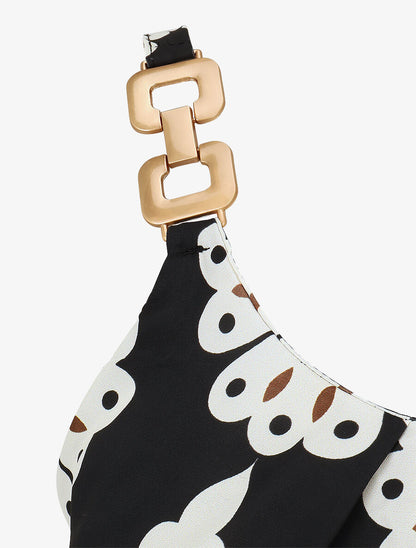 Top fantaisie à bretelles bi-matière - Noir - 3