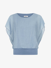 Top droit texturé manches courtes - Bleu clair - 1