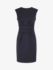 Robe ajustée à pans plissé - Marine - 1