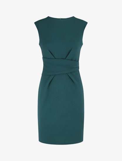 Robe ajustée à pans plissé - Vert - 5