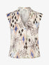 Top sans manches irisé imprimé floral - Noir - 1