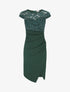 Robe portefeuille à buste dentelle - Vert - 1