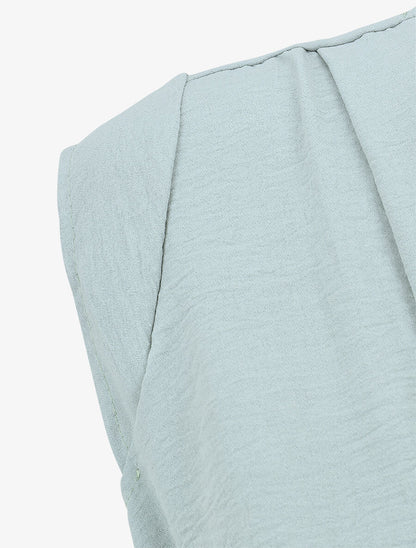 Top élastiqué et liens à nouer - Vert d&