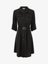 Robe chemise courte coupe droite - Noir - 1