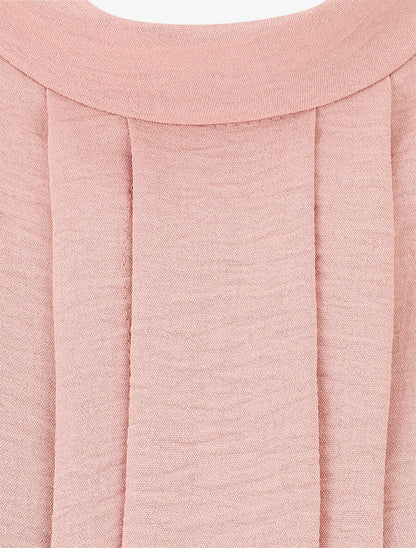 Top sans manches à dentelle et detail plissé - Rose - 3