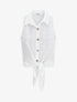 Blouse unie boutonnée sans manches - Blanc - 4