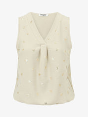 Top uni flocage ancres irisées - Beige - 1