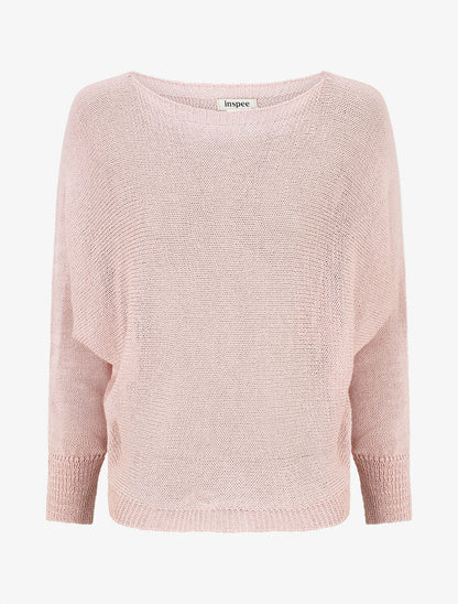Pull uni en maille ajouré au dos - Rose - 4