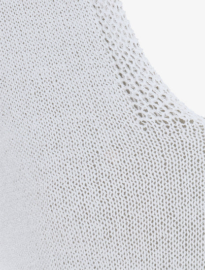 Pull en maille à manches courtes - Blanc - 3