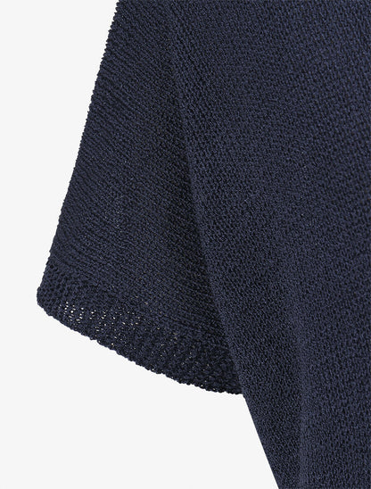 Pull en maille à manches courtes - Marine - 3
