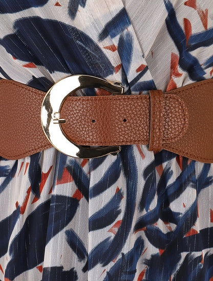 Robe courte sans manches imprimé feuilles irisé - Marine - 3