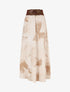 Jupe longue évasée imprimé abstrait - Beige - 4