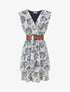 Robe irisée sans manches à imprimé fleurs - Marine - 4