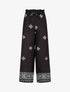 Pantalon imprimé fantaisie à taille élastiquée - Noir - 4