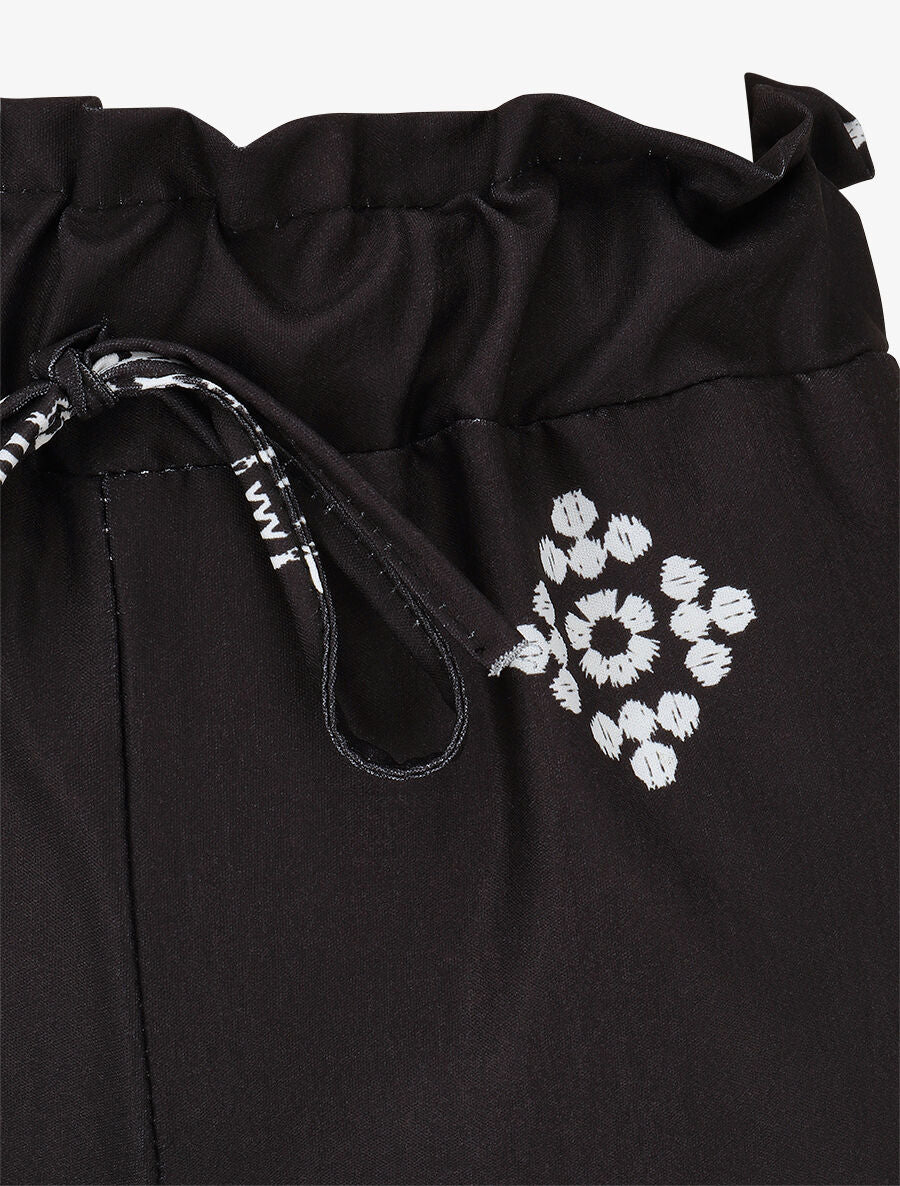 Pantalon imprimé fantaisie à taille élastiquée - Noir - 3