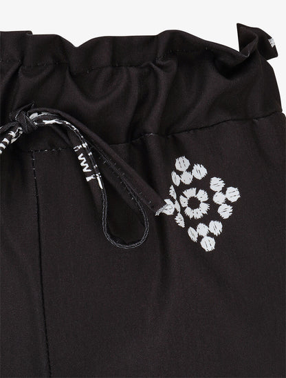 Pantalon imprimé fantaisie à taille élastiquée - Noir - 3