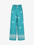 Pantalon imprimé fantaisie à taille élastiquée - Bleu canard - 1