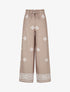 Pantalon imprimé fantaisie à taille élastiquée - Taupe - 4