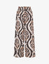 Pantalon à taille haute élastiquée imprimé abstrait - Noir - 4