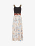 Robe longue à bretelles brodées imprimé floral - Beige - 1