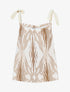 Top droit imprimé abstrait à bretelles à nouer - Beige - 4