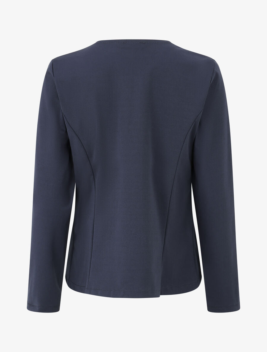 Veste en coton à col droit - Marine - 2