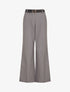 Pantalon droit taille haute ceinturée - Gris - 4