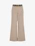 Pantalon droit taille haute ceinturée - Taupe clair - 1