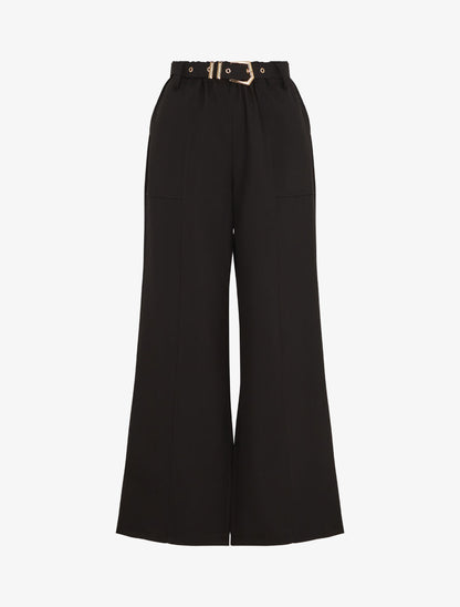Pantalon ample à taille élastiquée - Noir - 4