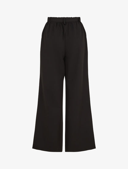 Pantalon ample à taille élastiquée - Noir - 2