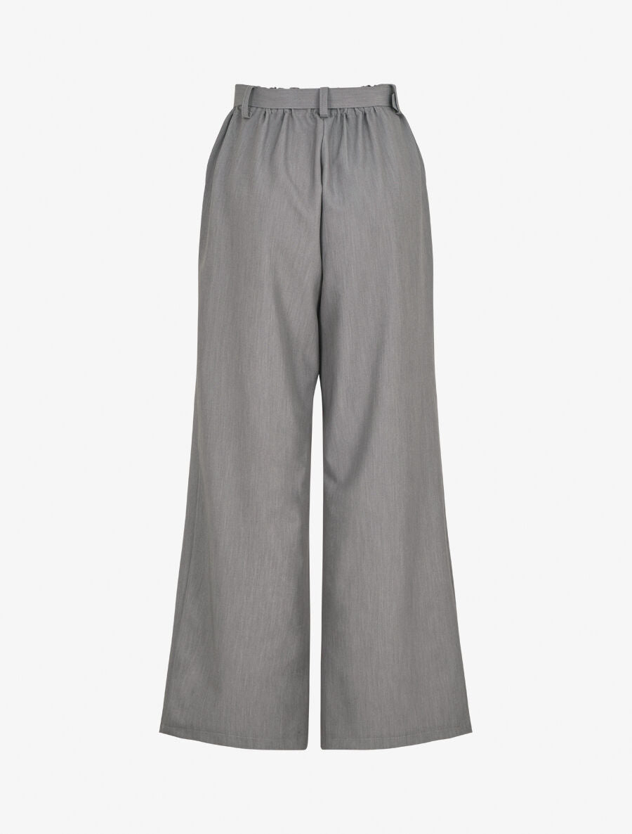 Pantalon ample à taille élastiquée - Gris - 2