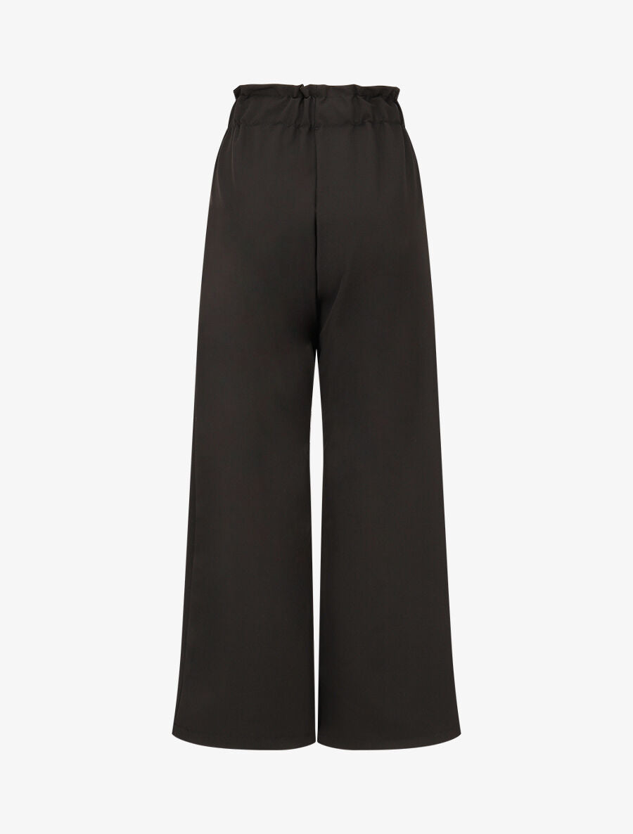 Pantalon droit taille haute élastiquée - Noir - 2