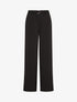 Pantalon ample taille haute uni - Noir - 1