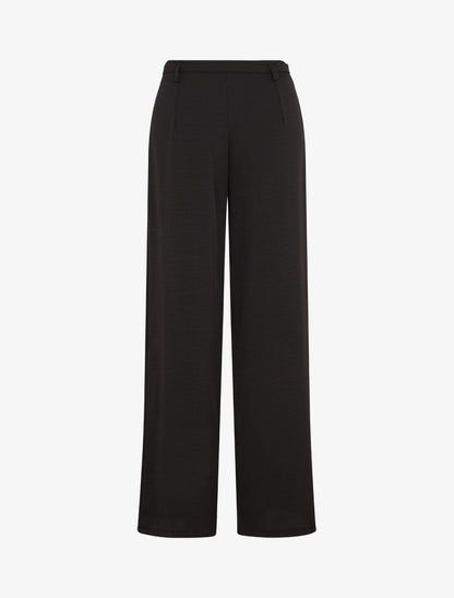 Pantalon ample taille haute uni - Noir - 2
