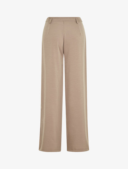Pantalon ample taille haute uni - Taupe - 2