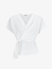 Top col cache-coeur à noeud - Blanc - 1